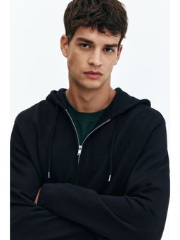 H&M - Men Blue Regular Fit Zip-Through Hoodie