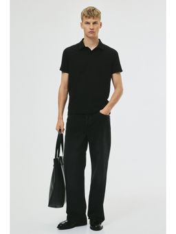 H&M - Men Black Slim Fit Polo Shirt