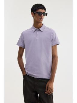H&M - Men Purple Slim Fit Polo Shirt