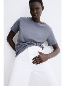 H&M - Women Grey Cotton T-Shirt