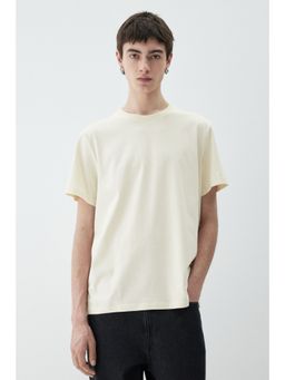 H&M - Men Beige Coolmax Regular Fit T-Shirt