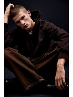 H&M - Men Brown Loose Fit Hoodie