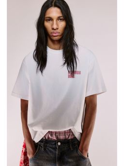 H&M - Men White Loose Fit T-Shirt