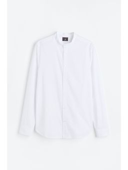H&M - Men White Muscle Fit Grandad Shirt