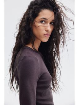 H&M - Women Grey Ribbed Top