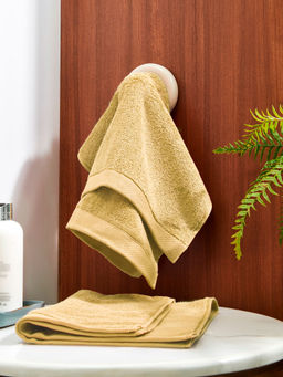 Ddecor Live Beautiful - Yellow Hand Towel (Pack of 2)