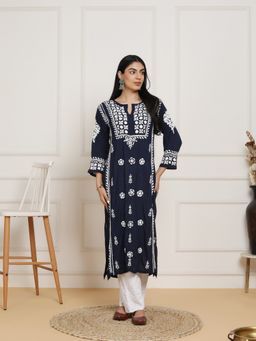 HOUSE OF KARI - Fizaa Chikankari Kurta in Modal Cotton