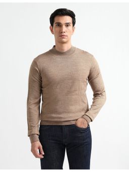 Arrow Sports - Arrow Sport Men Brown Mock Neck Regular Fit Sweater