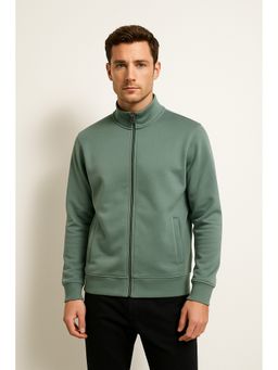 Parcel Yard - Men Full Zipper Green Jacket