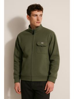 Parcel Yard - Men Zipper Olive Jacket