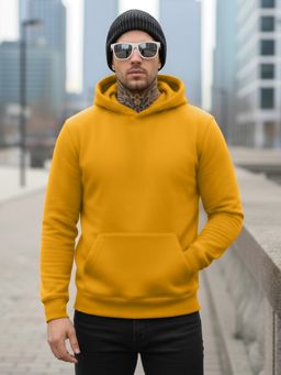 LEOTUDE - Mustard Men Lightweight Winter Wear Hoodie