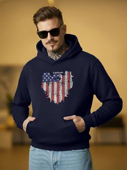 LEOTUDE - Navy Blue Men Lightweight Winter Wear Hoodie