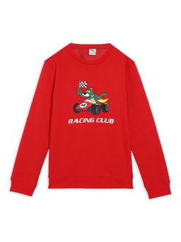Puma - Red Printed Cotton Regular Sweatshirt