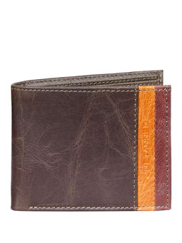 Justanned - Mens Leather Brown & Tan Stripe Wallet