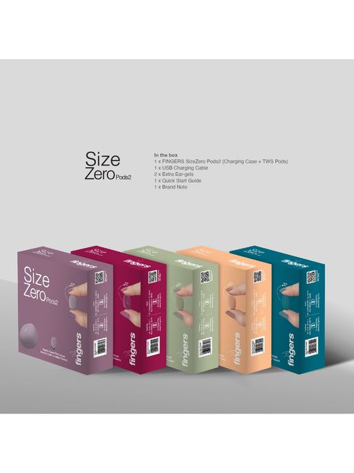 Buy FINGERS Sizezero Pods2-Worlds Tiniest TWS Earbuds with 15-Hour