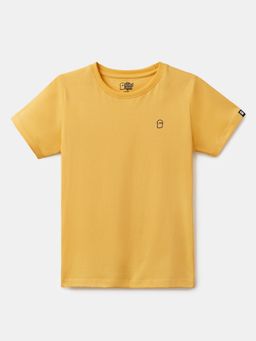 The Souled Store - Original Solids Sunshine Yellow Cotton T-shirt For Boys