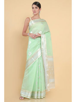 Soch - Women Black Tassel Printed Saree with Unstitched Blouse