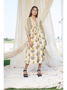 Thread Game - Cream Block Butta Dress