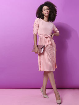 PINACOLADA - Women A-line Knee- Length Pink Dress