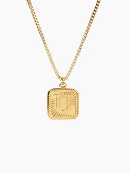 Cider - Letter Square Pendant Necklace (U)