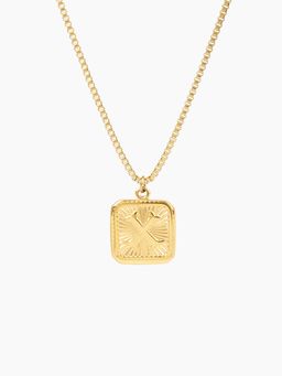 Cider - Letter Square Pendant Necklace (X)