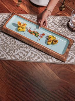 IREKA HOMES - Enamel Flamingo Fiesta Serving Plate