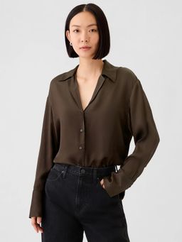 GAP - Womens Brown Solid Shirt