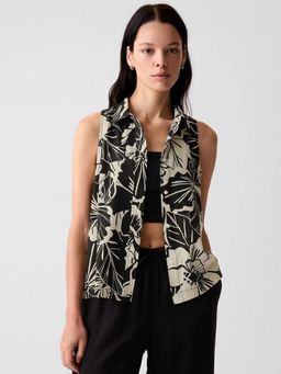 GAP - Womens Black Floral Shirt Top