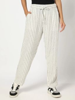 GAP - Womens Vertical-Stripes Regular Fit Trouser