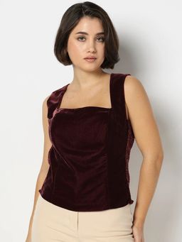 GAP - Womens Burgundy Solid Top