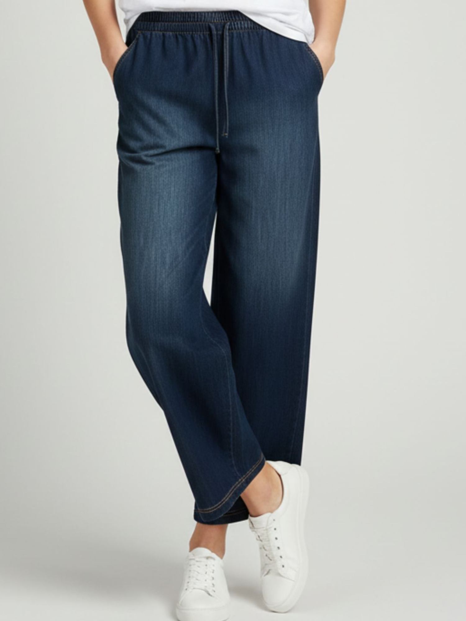 lounge dreams Dark Blue Denim Drawstring Trouser-picture-13