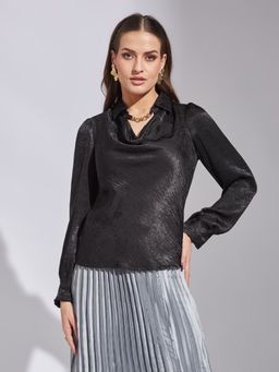 Latin Quarters - Black Full Sleeves Casual Top