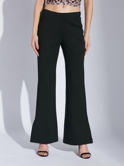 Latin Quarters - Black High Waist Solid Trouser