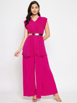 Uptownie - Criss Cross Pleated Top-Pink