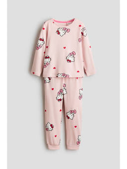 H&M - Girls Pink Printed cotton pyjamas and Top