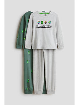 H&M - Boys Multi-Color 2-pack printed cotton Joggers and Top