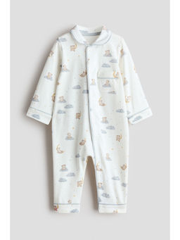 H&M - Boys White Collared cotton sleepsuit