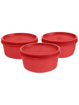 Signoraware - Red Plastic Tiny Wonder Containers with Lid (Pack Of 3)