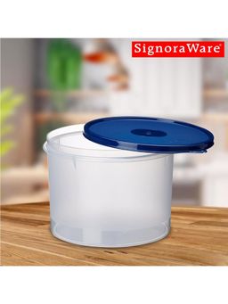 Signoraware - Navy Blue Plastic Store Well Round Container with Lid