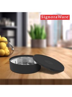 Signoraware - Black Steel Monarch Classic Container with Lid