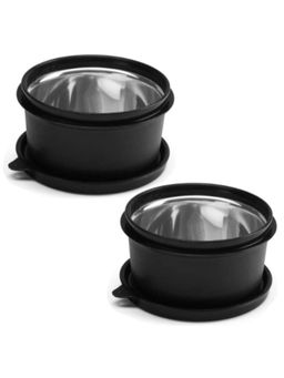 Oliveware - Black Benny Inside Steel Containers with Airtight Lid (Pack Of 2)