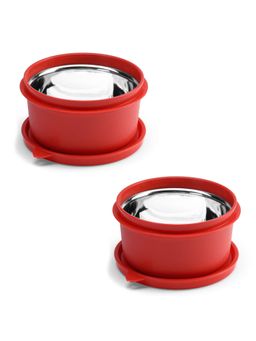 Oliveware - Red Benny Inside Steel Containers with Airtight Lid (Pack Of 2)
