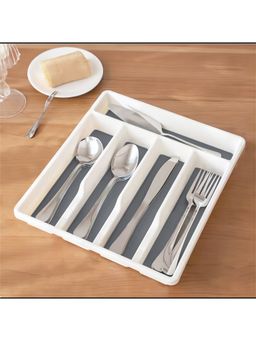STOR - White 5-Compartment Cutlery Organiser