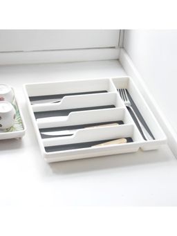 STOR - White 5-Compartment Cutlery Organiser
