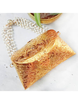 A Clutch Story - Gold Floral Clutches