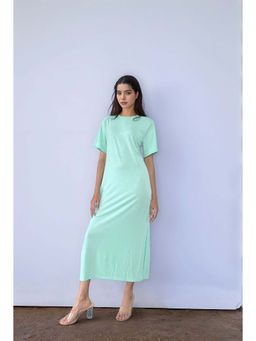Outzidr - Green Short Sleeve Tee Casual Wear Dress