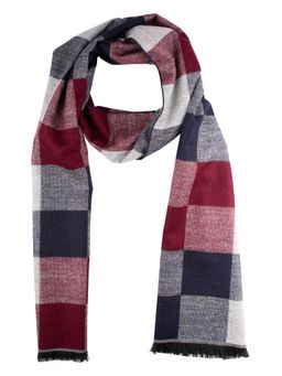 The Tie Hub - Blue-Maroon and Grey Scarf
