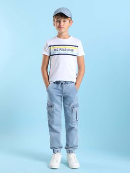 U.S. POLO ASSN. - Blue Solid Regular Fit Joggers