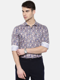 The Bear House - Men's Printed Slim Fit Long Sleeves Multi Shirt