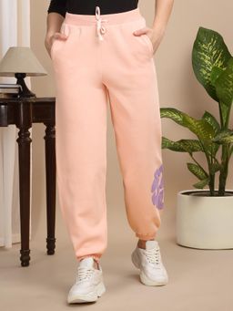 Sweet Dreams - Women Solid Peach Joggers